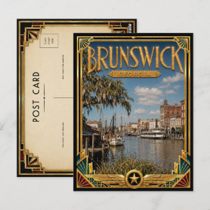 Brunswick Georgia Vintage Art Deco Golden Age Postkarte