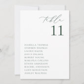 BRUNSWICK Green Seating Table Number Card Einladung (Vorderseite)