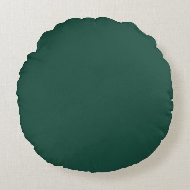 Brunswick Green Solid Color Rundes Kissen (Vorderseite)
