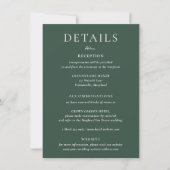BRUNSWICK Green Wedding Details Card Einladung (Vorderseite)