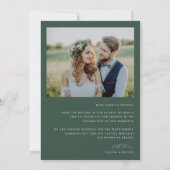 BRUNSWICK Green Wedding Foto Dankeskarte (Rückseite)