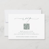 BRUNSWICK Green Wedding QR Code RSVP Karte (Vorderseite)