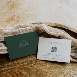 BRUNSWICK Green Wedding QR Code RSVP Karte
