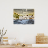 Brunswick Harbour nautical poster print (Küche)