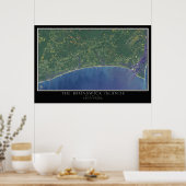 Brunswick Islands North Carolina Satellitenkarte Poster (Küche)
