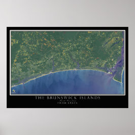 Brunswick Islands North Carolina Satellitenkarte Poster