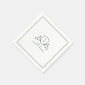 BRUNSWICK Monogramm-Wappen Hochzeit Serviette (Ecke)