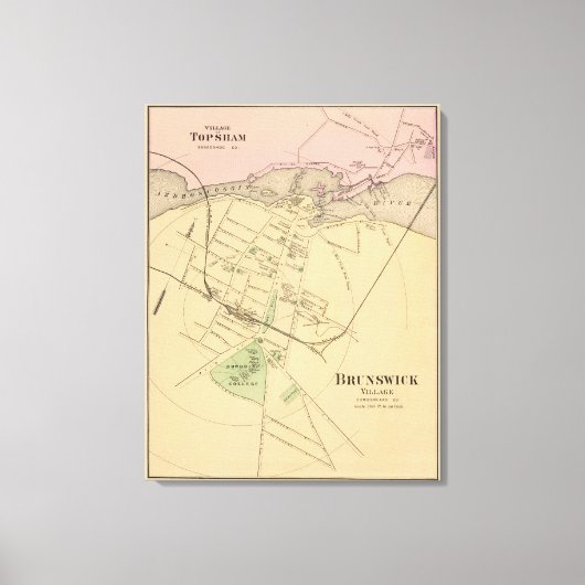 Brunswick, Topsham Leinwanddruck (Vorderseite)
