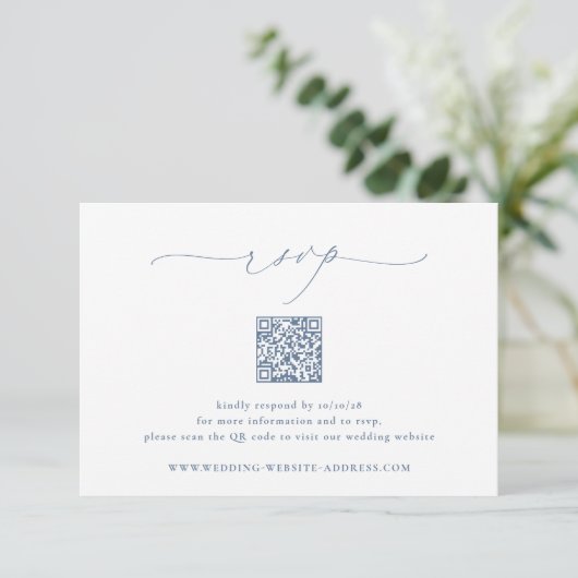 BRUNSWICK Wedding QR Code RSVP Karte (Stehend Vorderseite)