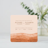 Brunt Orange Boho Herbstfarben Terracotta Wedding Einladung (Stehend Vorderseite)