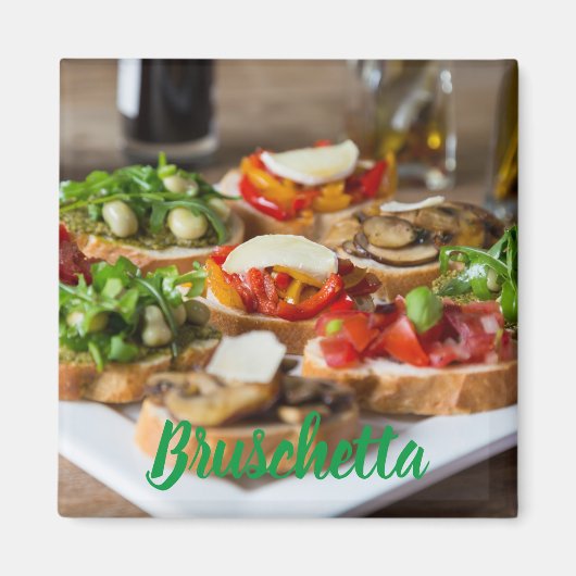 Bruschetta Antipasti mit Bohnen und Arugula, Magnet (Vorne)