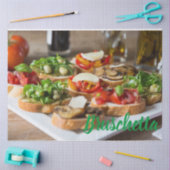 Bruschetta Antipasti mit Bohnen und Arugula, Seidenpapier (Basteln)