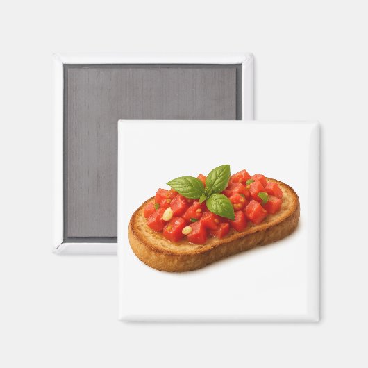 Bruschetta Tomatoes Basil Garlic Magnet (Vorderseite/Rückseite)