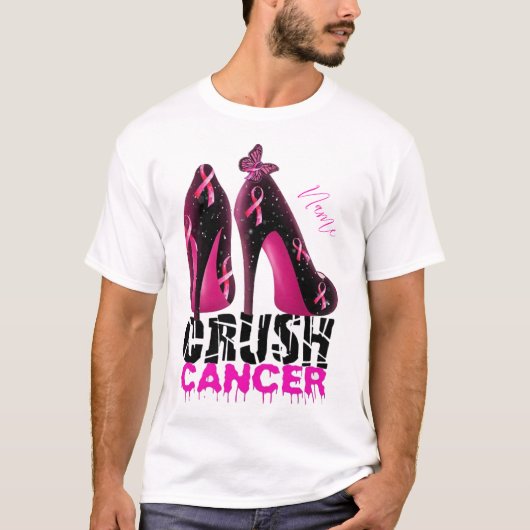 Brusenkrebs-Bewusstseinsbezeichnung für Crush T-Shirt (Vorderseite)