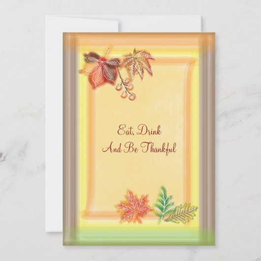 Brush Art of Fall Foliage für Erntedank Einladung (Rückseite)