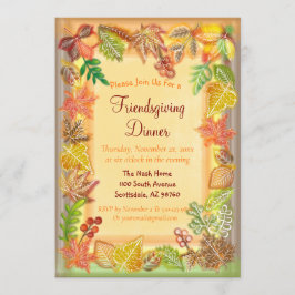 Brush Art of Fall Foliage für Erntedank Einladung