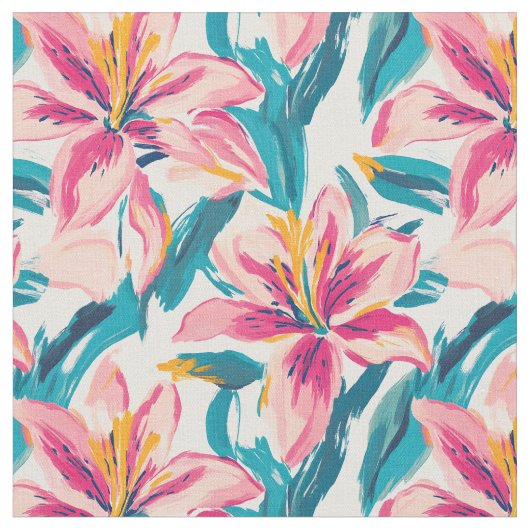 Brush Bloom Lilies Stoff (Nahaufnahme)