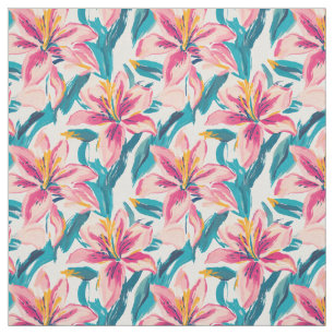 Brush Bloom Lilies Stoff