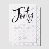 Brush Calligraphy 40 Birthday Vellum Einladungen (Versetzt (Einladung))