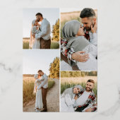 Brush Calligraphy 4 Foto Brown Wedding Folieneinladung (Rückseite)