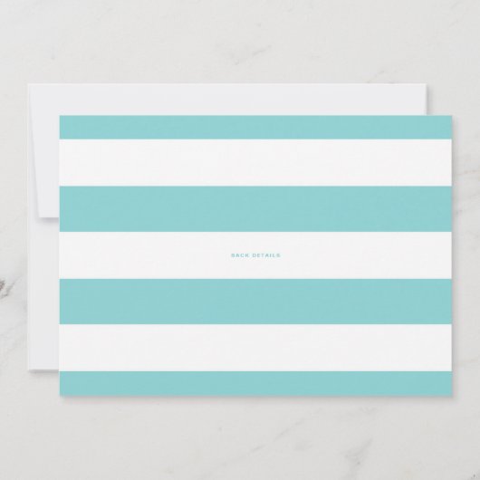 Brush Calligraphy Aqua Blue Foto Collage Birth Ankündigung (Rückseite)