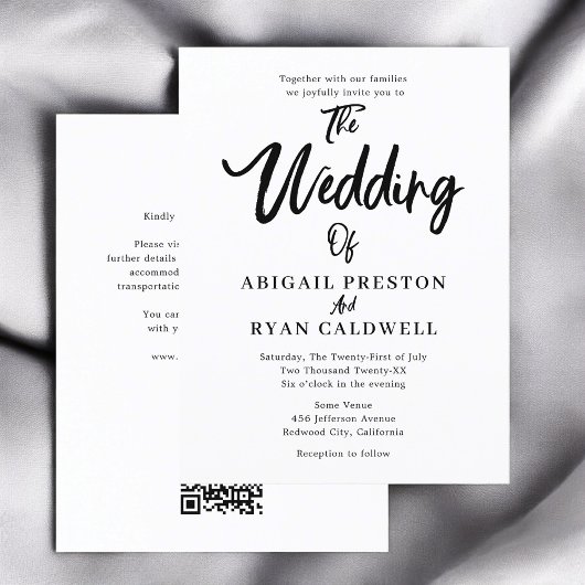 Brush Calligraphy Budget Wedding Postkarte