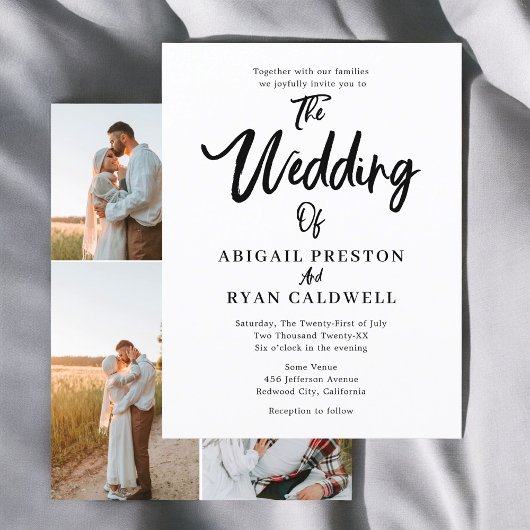 Brush Calligraphy Budget Wedding Postkarte