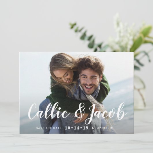 Brush Calligraphy | FOTO SAVE THE DATE (Stehend Vorderseite)