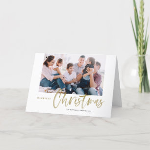 Brush Calligraphy Gold Merriest Christmas Foto Feiertagskarte