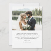 Brush Calligraphy Just Married Foto Elopement Ankündigung (Rückseite)