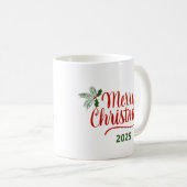 Brush Calligraphy Merry Christmas 2025 Kaffeetasse (VorderseiteRechts)
