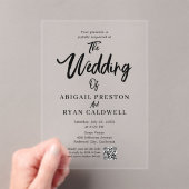Brush Calligraphy QR Code Wedding Acryleinladungen (Insitu (Handheld))