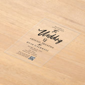 Brush Calligraphy QR Code Wedding Acryleinladungen (Ablage )