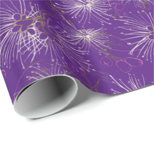 Brush Cherry Lilly-Pilly lila weiß Muster Geschenk Geschenkpapier