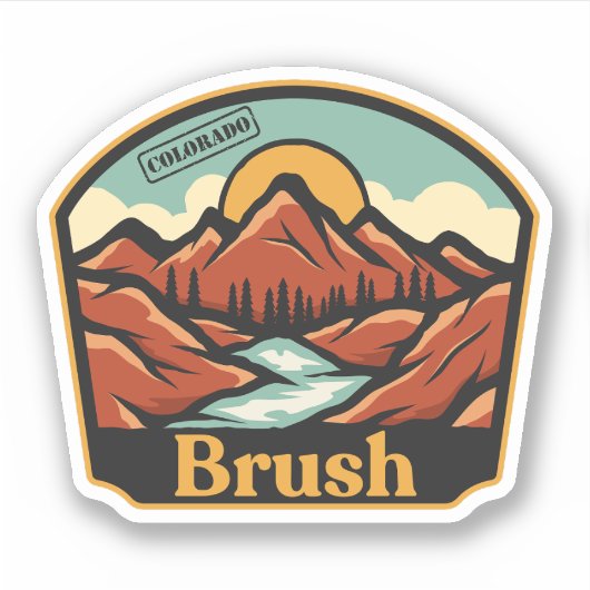 Brush, Colorado Aufkleber (Vorderseite)