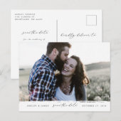Brush Edge Save the Date Postkarte (Vorne/Hinten)