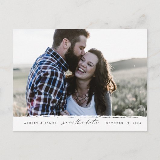 Brush Edge Save the Date Postkarte (Vorderseite)