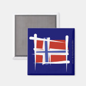 Brush Flag Norwegen Magnet (Vorderseite/Rückseite)