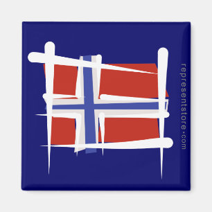 Brush Flag Norwegen Magnet