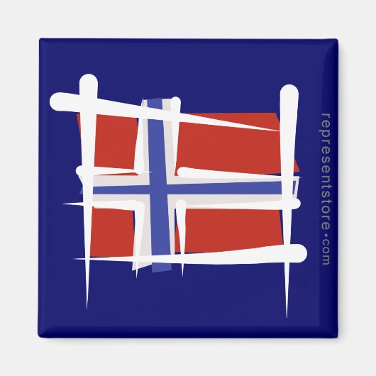 Brush Flag Norwegen Magnet (Vorne)