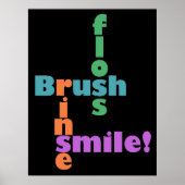 Brush Floss Rinse, dann SMILE! Poster (Vorne)