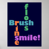 Brush Floss Rinse, dann SMILE! Poster (Vorne)