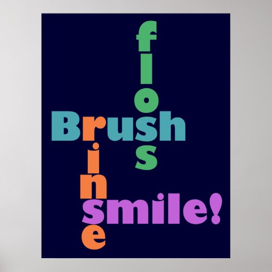 Brush Floss Rinse, dann SMILE! Poster (Vorne)