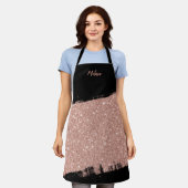 Brush Glitzer Rose Gold Personalisiert Schürze (Getragen)