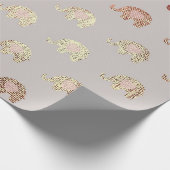 Brush Gold Pink Grau Prinzessin Elephant New Baby Geschenkpapier (Ecke)