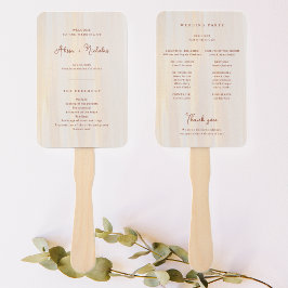 Brush Gold & Terracotta Script Wedding Program Fächer