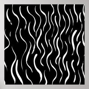 Brush Grunge Muster. Weiß und Schwarz.abstrakt,Kun Poster