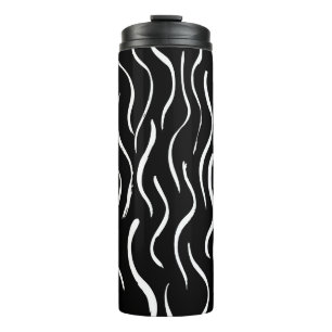Brush Grunge Muster. Weiß und Schwarz.abstrakt,Kun Thermosbecher