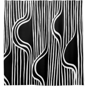 Brush Grunge Muster. Weiß und schwarz Vintag. Abs. Duschvorhang