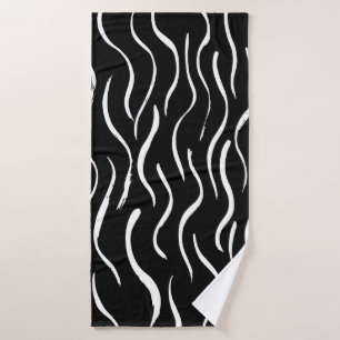 Brush grunge pattern. White and black.abstract,art Badehandtuch